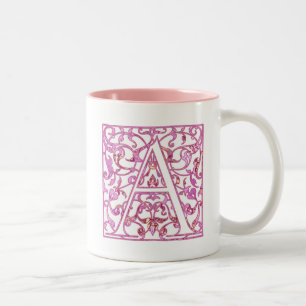 Filigree Rosa A Monogram Två-Tonad Mugg
