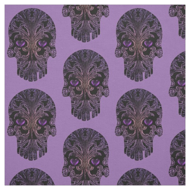 Filigree Skull i Lilans skuggor Tyg (Provkarta)
