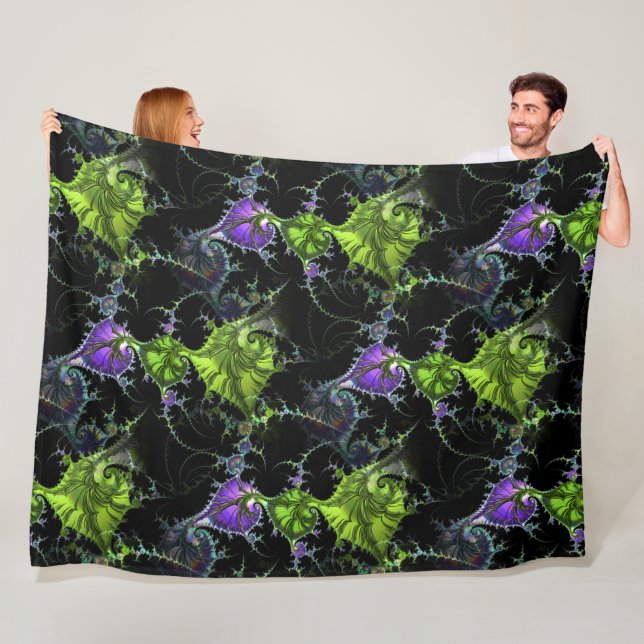 Filigree Spiral Fractal - Sömlös Mönster 1 Fleecefilt (På plats)