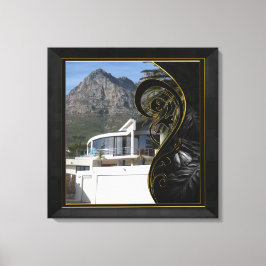 Filigree (svart Guld-Abstrakt) Canvastryck