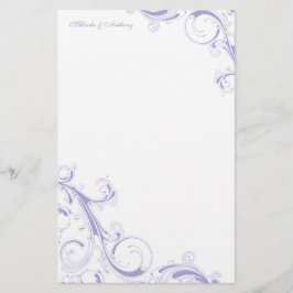 Filigree Swirl Lavender Brevpapper