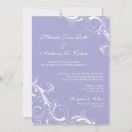Filigree Swirl Lavender Inbjudningar