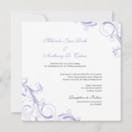 Filigree Swirl Lavender Inbjudningar