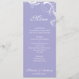 Filigree Swirl Lavender Menu Meny