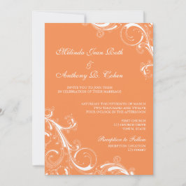 Filigree Swirl-Orange Inbjudningar