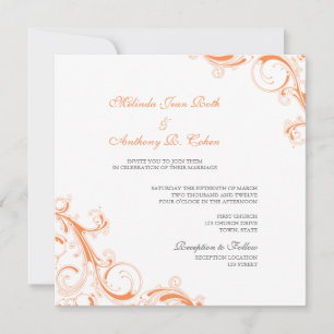 Filigree Swirl-Orange Inbjudningar
