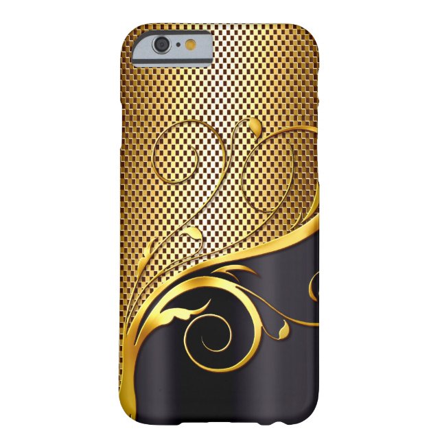 Filigree Vines perforerad guldsvart för metall | Case-Mate iPhone Skal (Baksidan)