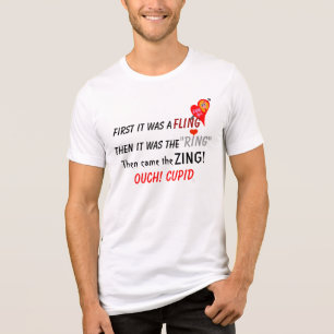 Filing Ring Zing Ouch Cupid Red Heart Humous Tee