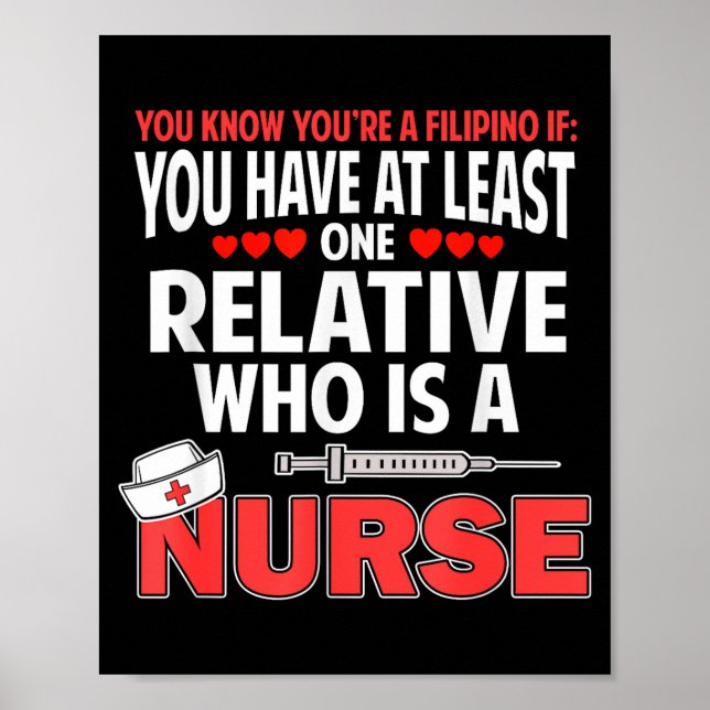 Filino Nurse Funny Saying Philipnes Noy Men Women  Poster (Framsidan)