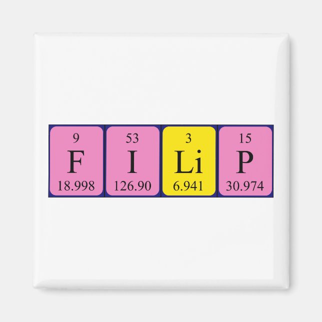 Filip Perip bord namn magnet (Framsidan)