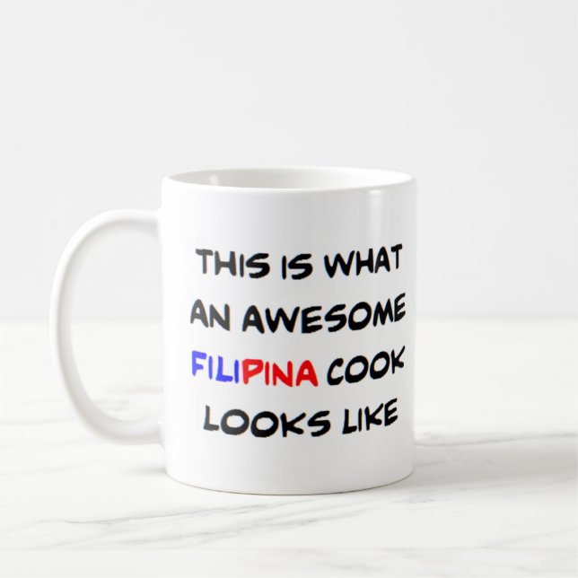 filipina-kock, fantastisk kaffemugg (Vänster)