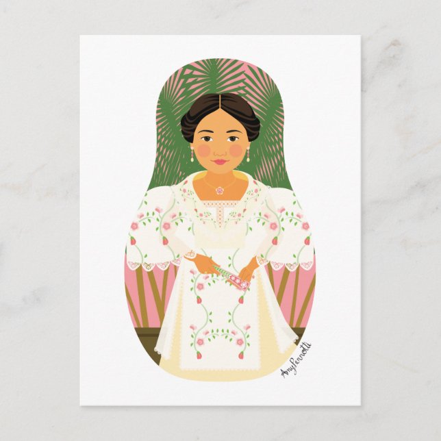 Filipina Matryoshka Postcard Vykort (Framsida)