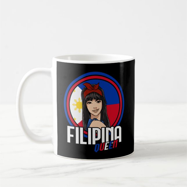 Filipina Queen Filipino Flagga Filippinerna Pilipi Kaffemugg (Vänster)