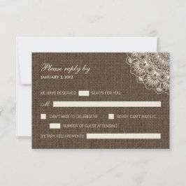 Filipiniana Snöre på Burlap Bröllop OSA Card