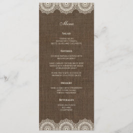 Filipiniana Snöre på menykortet Burlap Bröllop Meny