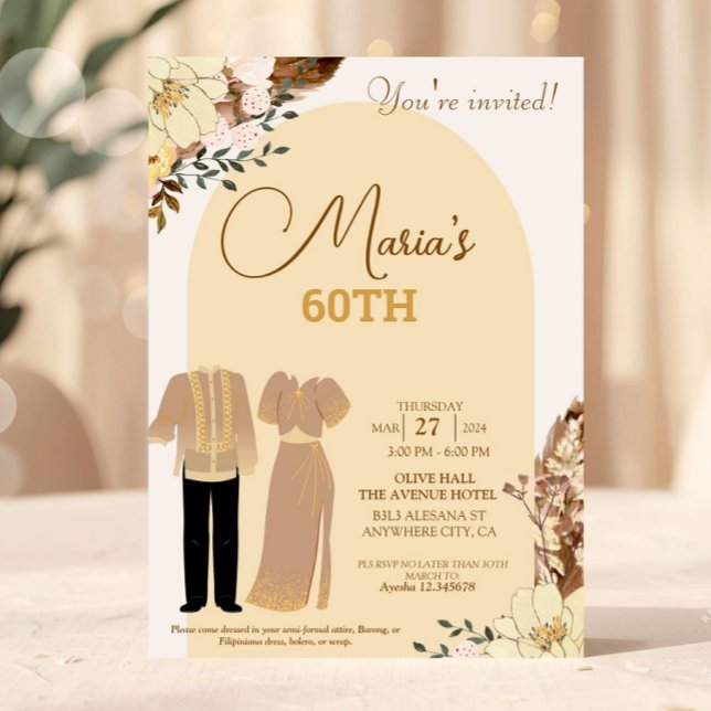 Filipiniana Theme Birthday Investigation Filipino Inbjudningar (Skapare uppladdad)