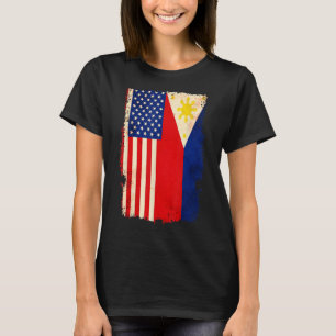 Filipino American Filippinerna Amerika USA flagga T Shirt