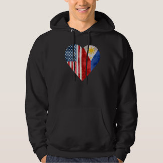 Filipino American Filippinerna Flagga American Fil Hoodie