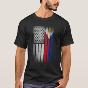Filipino American Flagga Filipino Flagga Långärmad T Shirt
