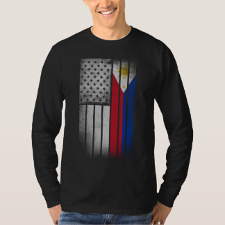 Filipino American Flagga Filipino Flagga T Shirt