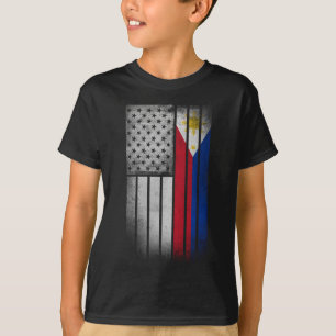Filipino American Flagga Filipino Flagga T Shirt