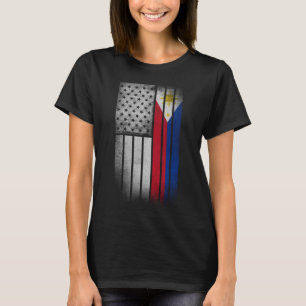 Filipino American Flagga Filipino Flagga T Shirt