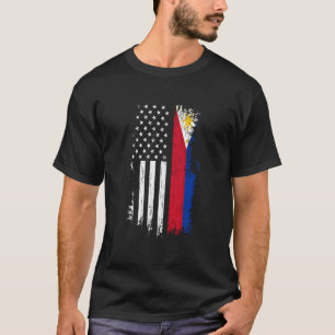 Filipino American Flagga Hoodie Pride Filippinerna T Shirt