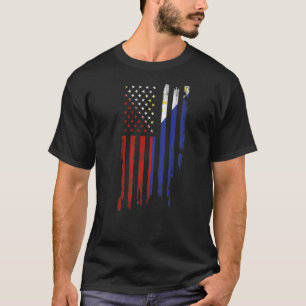 Filipino American Flagga Pride Philipines Distress T Shirt