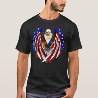 Filipino American Philippines USA Flag Eagle T T Shirt