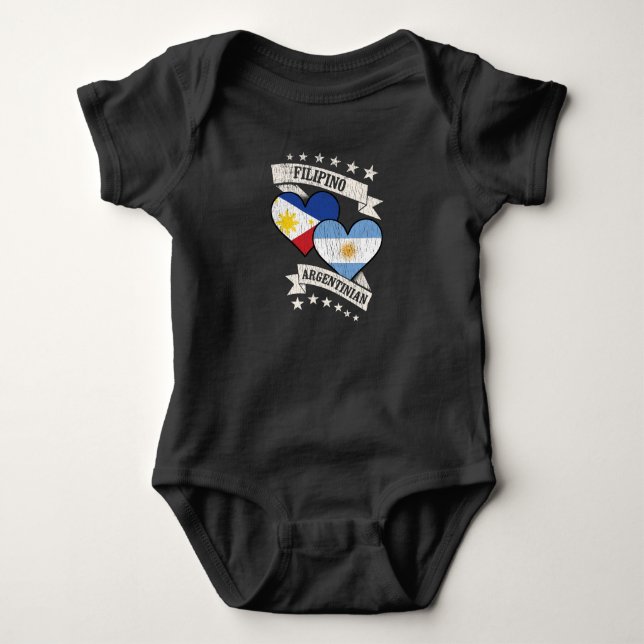 Filipino Argentinian Heart Flaggor Filippinerna Ar T Shirt (Framsida)