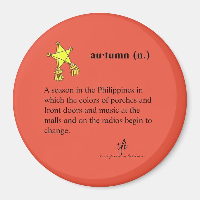 Filipino Autumn Circle Magnet (Framsidan)