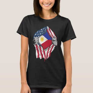 Filipino Blood Inside Me Philippines Flagga T Shirt