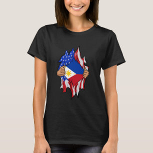 Filipino Blood Inside Me Proud Philippines Flagga T Shirt