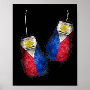 Filipino Boxers Shirt Fläkt Flagga Glove Philippin Poster