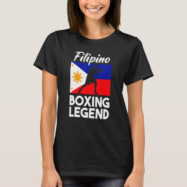 Filipino Boxing Philippine Flagga Boxing Pinoy T Shirt (Framsida)
