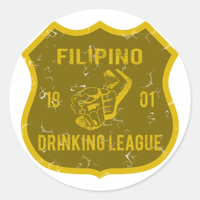 Filipino Drinking League Runt Klistermärke (Framsida)