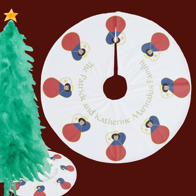Filipino eller Filippinerna Angel Flagga Julgransmatta Fleece (Skapare uppladdad)