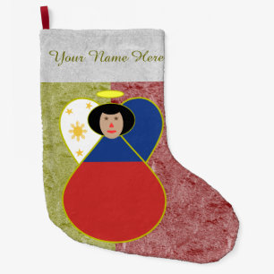 Filipino eller Filippinerna Ängel Flagga Stor Julstrumpa