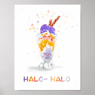 Filipino/Filippin Halo Halo Watercolor Skriv ut Poster