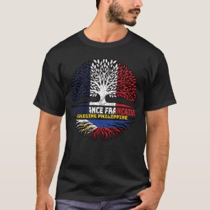 Filipino Filippinerna Fransk Frankrike Träd Roots  T Shirt