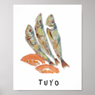 Filipino/Filippinerna Tuyo Watercolor Poster Pappr