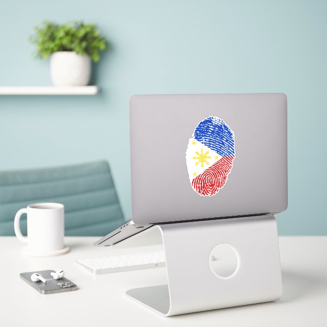 Filipino Flagga bärbar etikett (Laptop På Skrivbordet)
