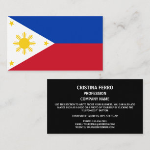 Filipino Flagga, Flagga Filippinerna Visitkort