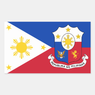 Filipino Flagga & Jacka of Arm, Flagga of Filippin Rektangulärt Klistermärke