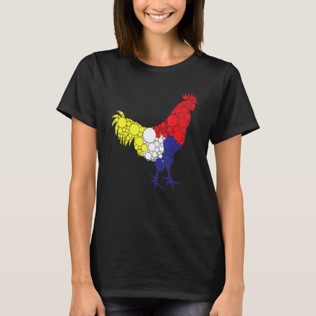 Filipino Gamecock CockfighFilippinerna Tupp T Shirt (Framsida)