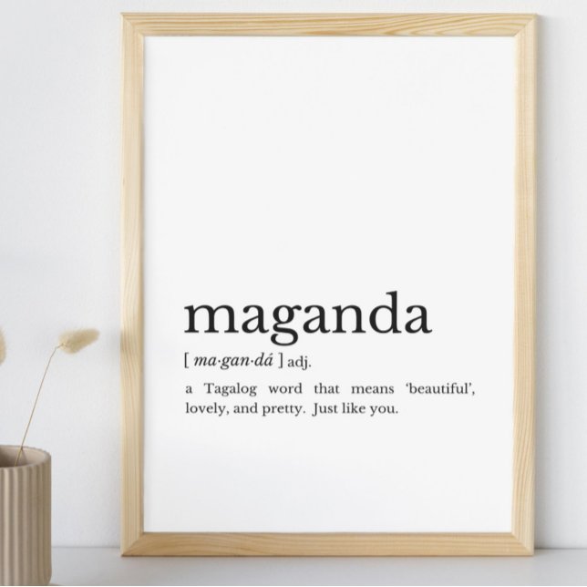 Filipino-gåva Maganda Philippines Väggkonst (#FilipinoWallArt
#TagalogWords
#MinimalistHomeDecor
#WordDefinitionArt
#GiftForHer
#FilipinaPride
)