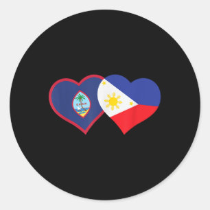 Filipino Guam Heart Pinoy Chamorro Philippines Gua Runt Klistermärke