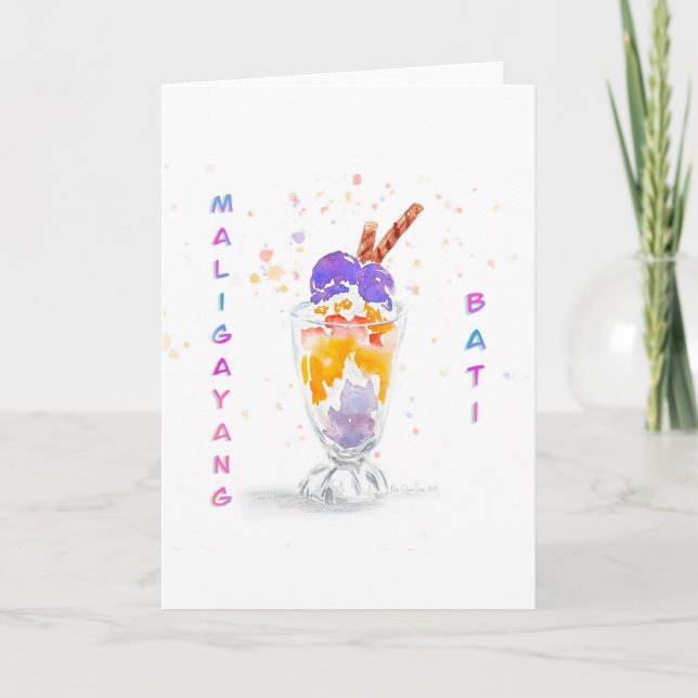 Filipino Halo Birthday Greeting Card Kort (Framsida)