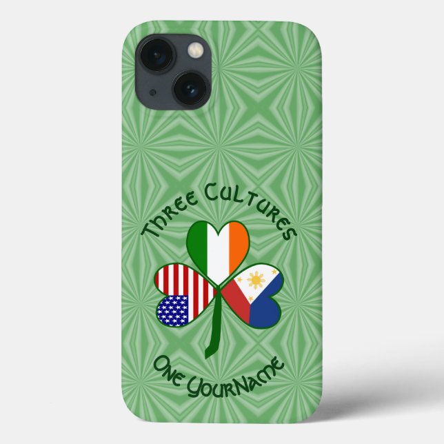 Filipino Irish Flaggor Shamrock Personalize (Baksida)