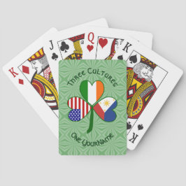 Filipino Irish Flaggor Shamrock Personalize Casinokort